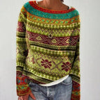 Women's Nordic Pattern Christmas Sweater – Festive Winter Holiday Sweater