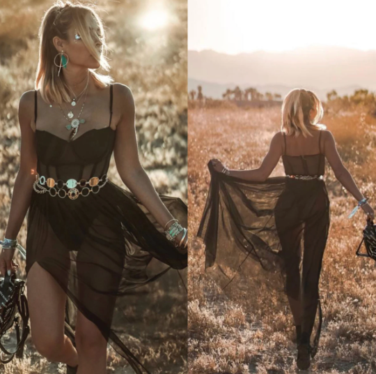 Women's Vintage Inspired Festival Dress – Retro Flowy Party Dress