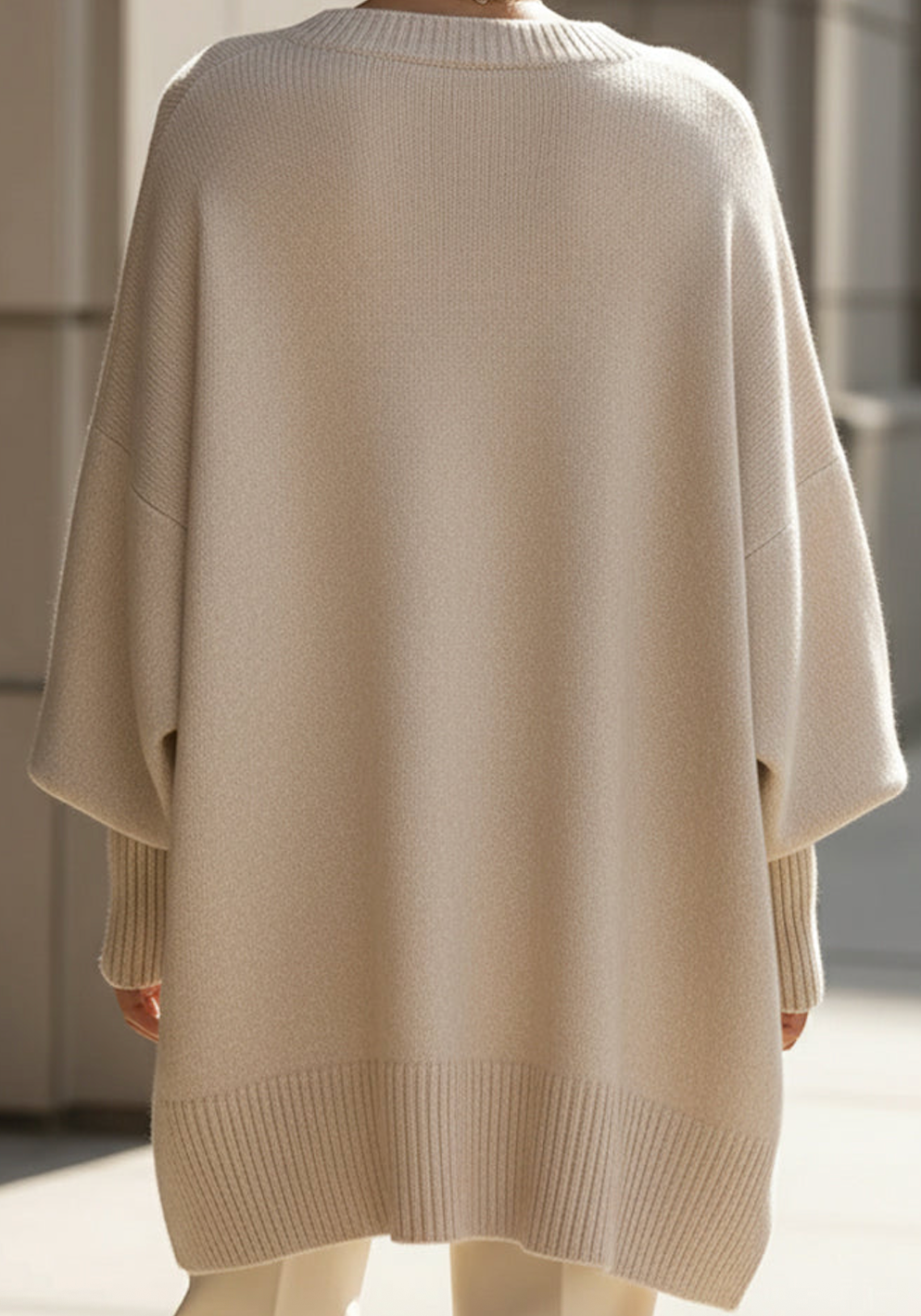 Women's Long Sleeve Oversized Sweater – Relaxed Knit Pullover