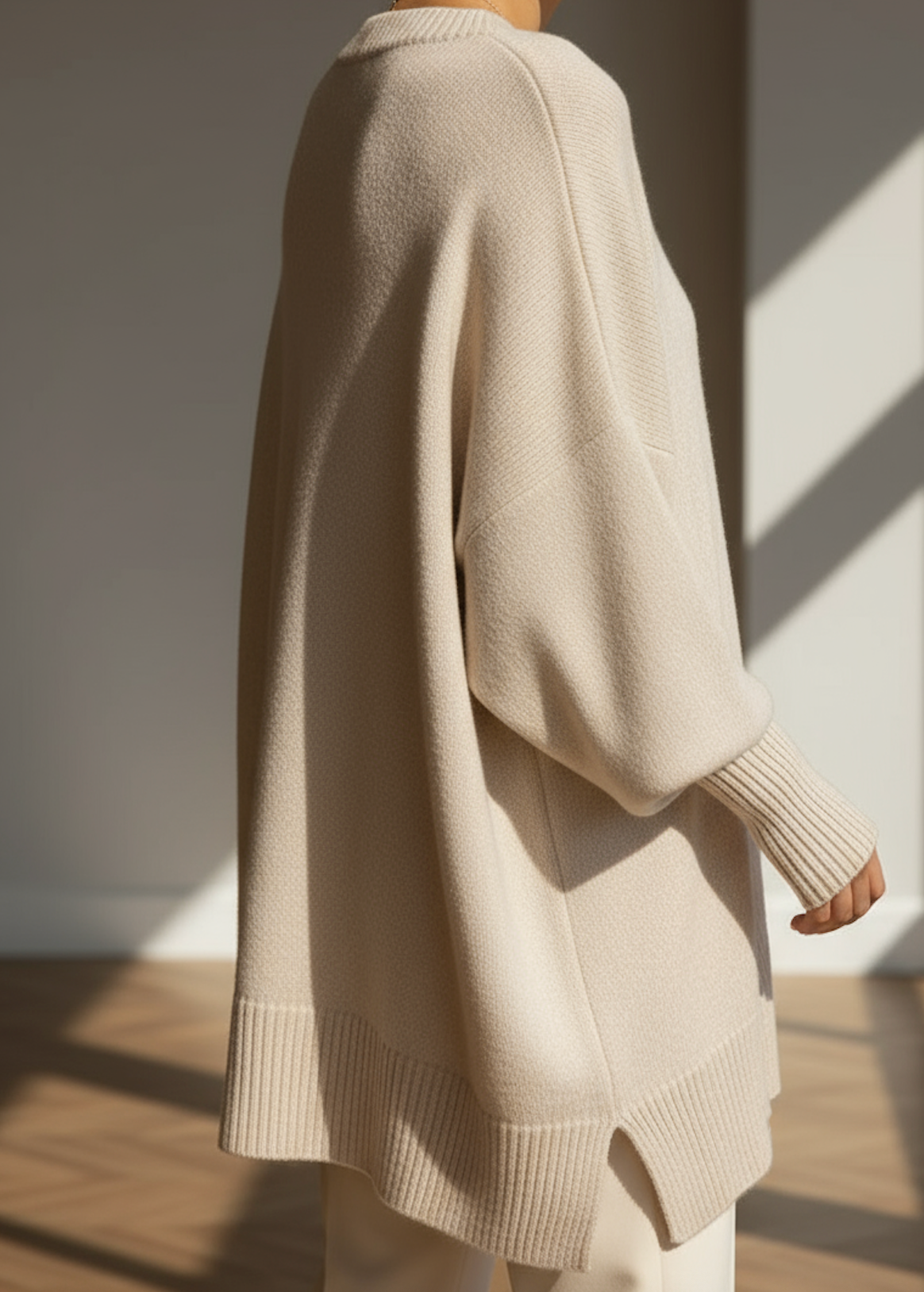 Women's Long Sleeve Oversized Sweater – Relaxed Knit Pullover