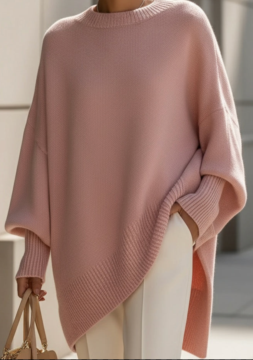 Women's Long Sleeve Oversized Sweater – Relaxed Knit Pullover