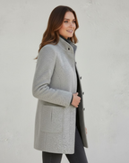 Women's Tailored Winter Coat – Button Front Longline Overcoat