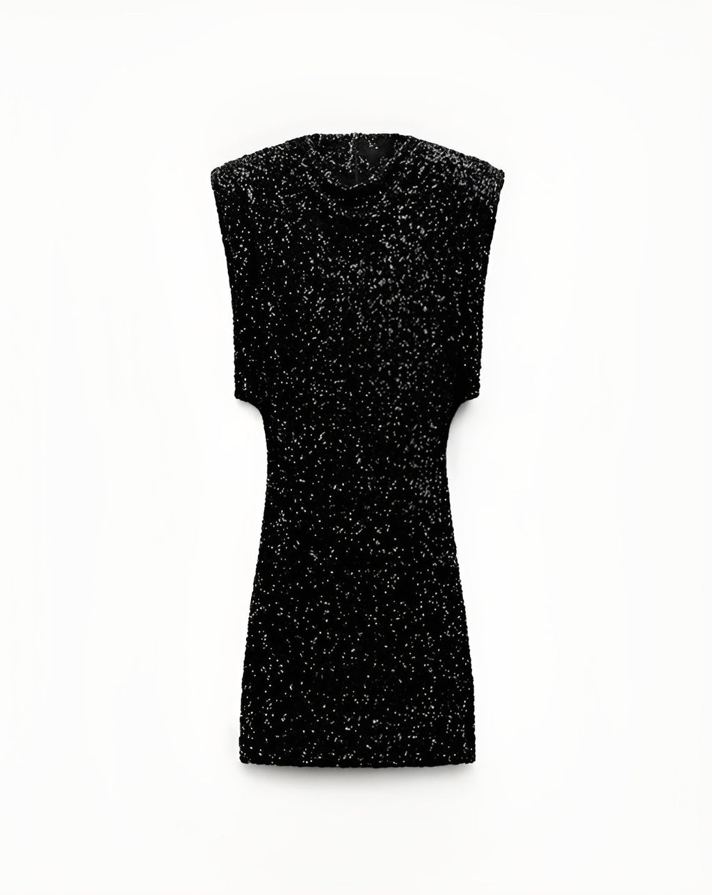 Women's Statement Shoulder Sequin Dress – Sparkle Fitted Party Mini Dress