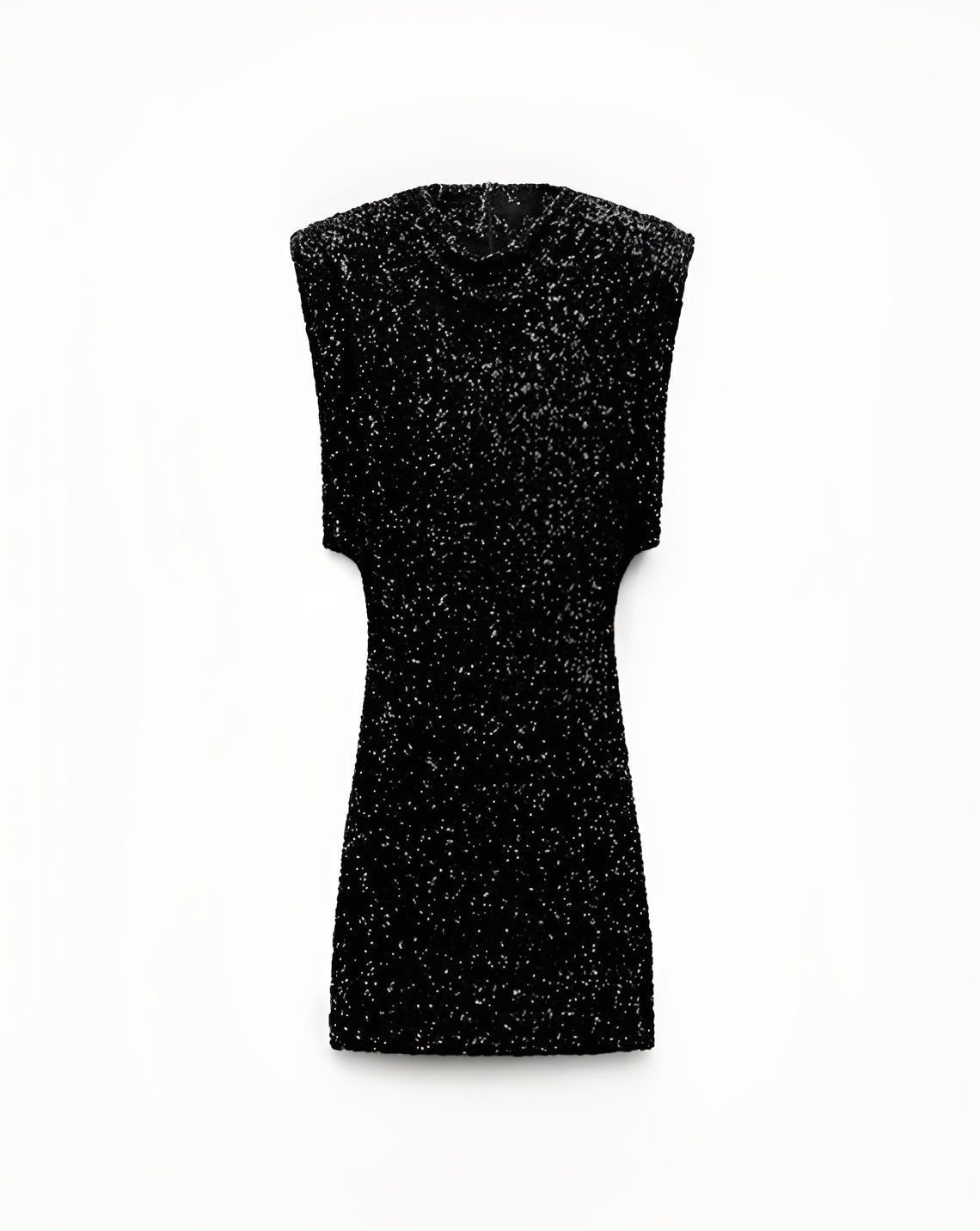 Women's Statement Shoulder Sequin Dress – Sparkle Fitted Party Mini Dress