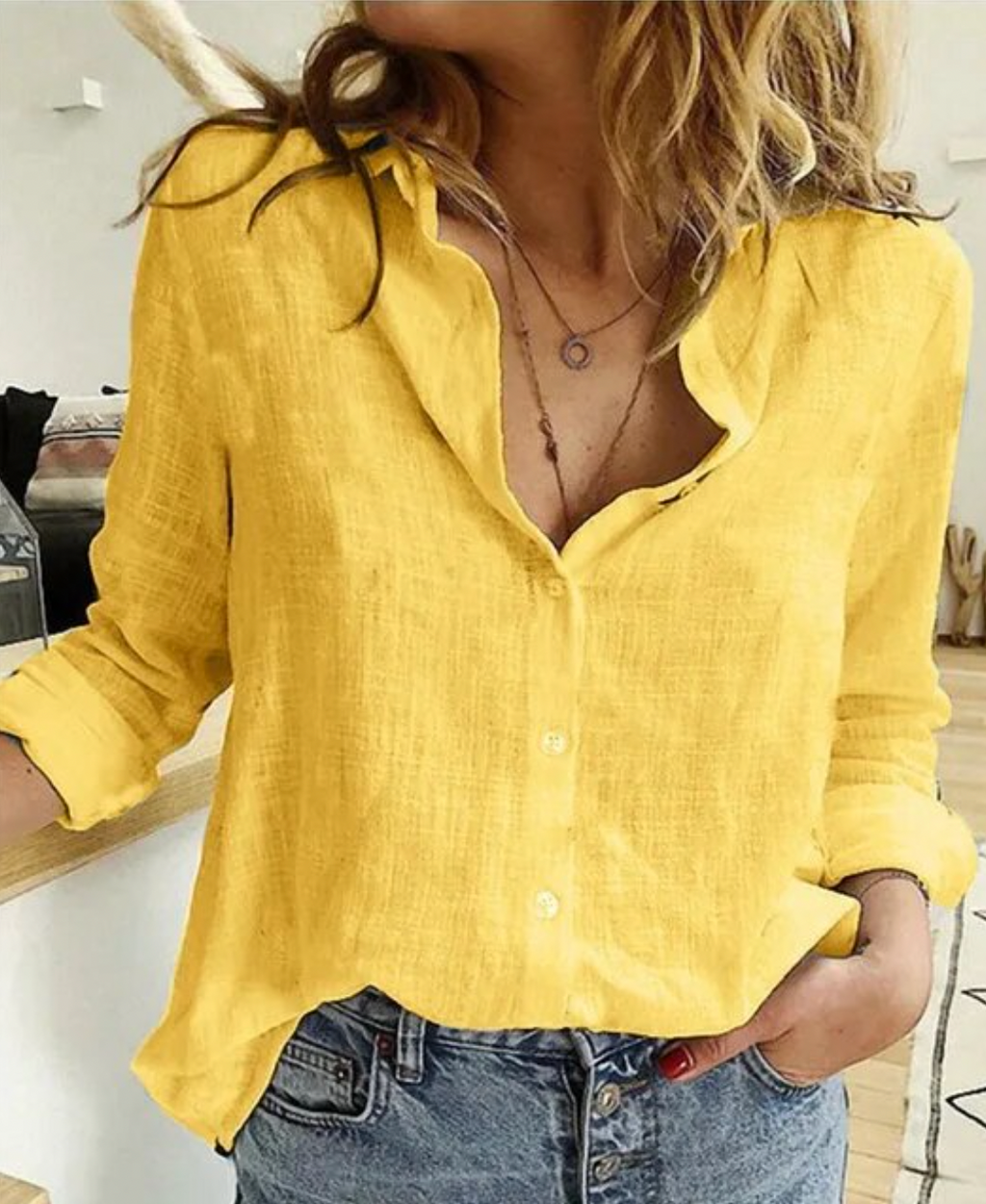 Women's Everyday Long Sleeve Blouse – Relaxed Fit Blouse