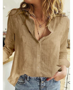 Women's Everyday Long Sleeve Blouse – Relaxed Fit Blouse