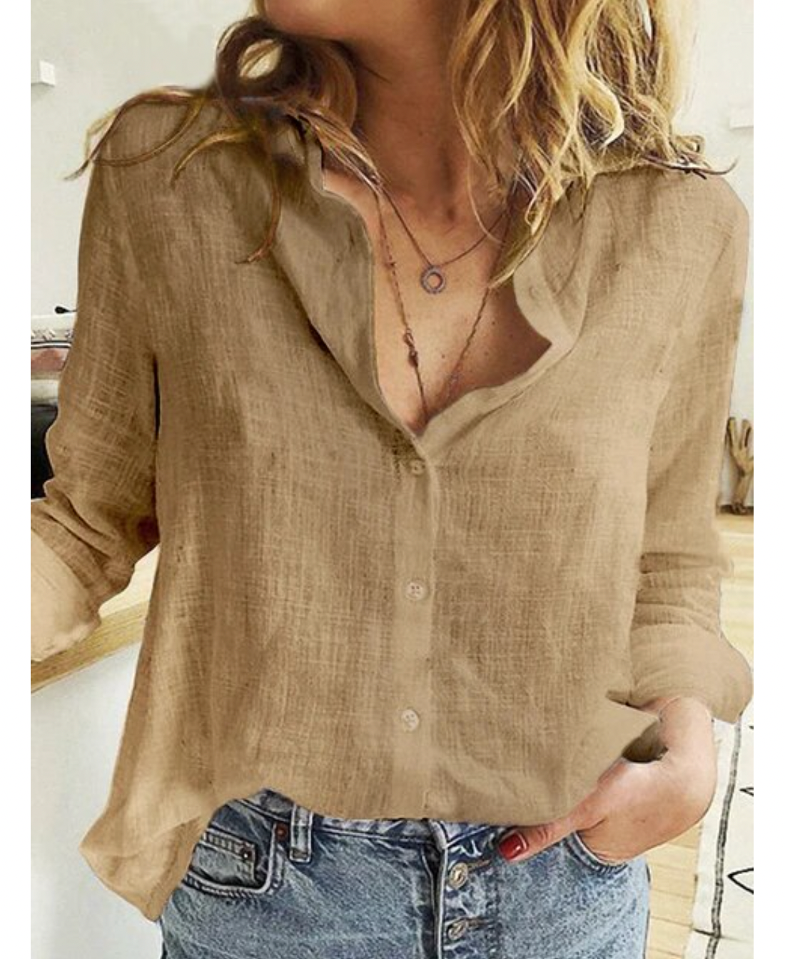 Women's Everyday Long Sleeve Blouse – Relaxed Fit Blouse