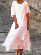 Women's Relaxed Summer Day Dress – Flowy Casual Everyday Dress