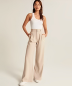 Women's Flowy Wide Leg Dress Pants – High Waist Tailored Trousers