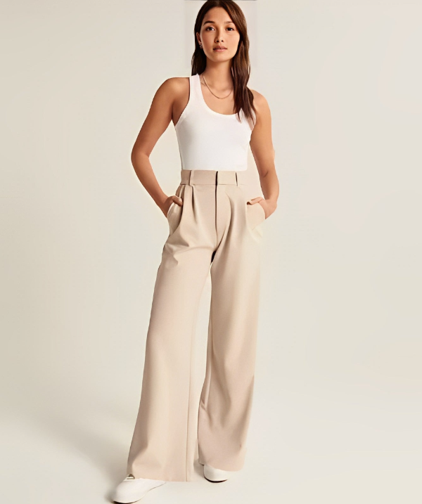 Women's Flowy Wide Leg Dress Pants – High Waist Tailored Trousers