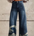 Women's Colourful Printed Summer Trousers – Relaxed Wide Leg Pants