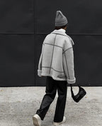 Women's Oversized Collared Jacket – Pocket Cold Weather Winter Jacket