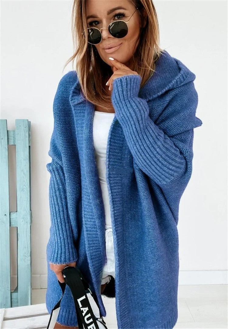 Women's Oversized Longline Cardigan – Relaxed Sleeve Knit Cardigan