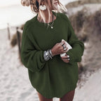 Women's Oversized Chunky Sweater – Wide Sleeve Knit Pullover