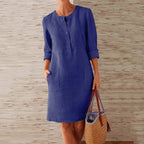 Women's Vintage Print Tunic Dress – Relaxed Day Dress