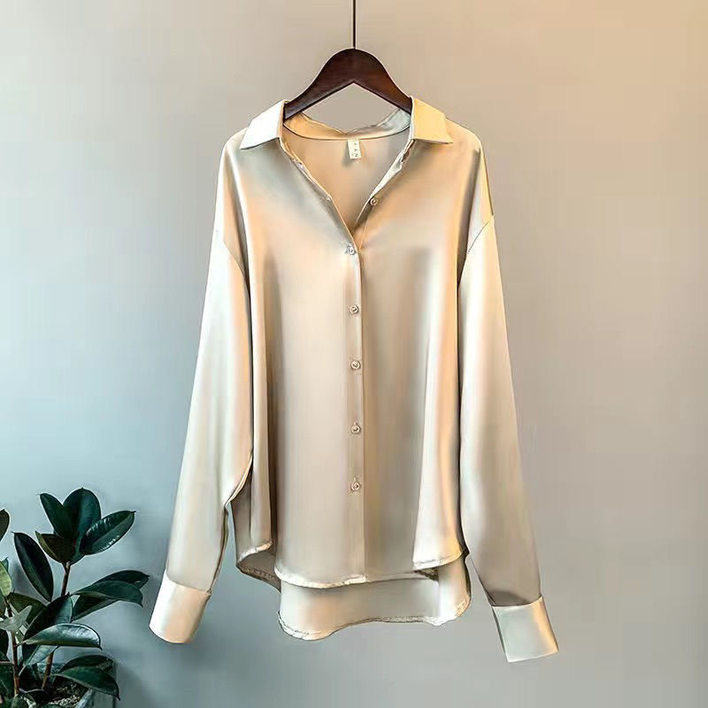 Women's Button Placket Long Sleeve Blouse – Classic Shirt Blouse