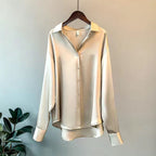 Women's Button Placket Long Sleeve Blouse – Classic Shirt Blouse