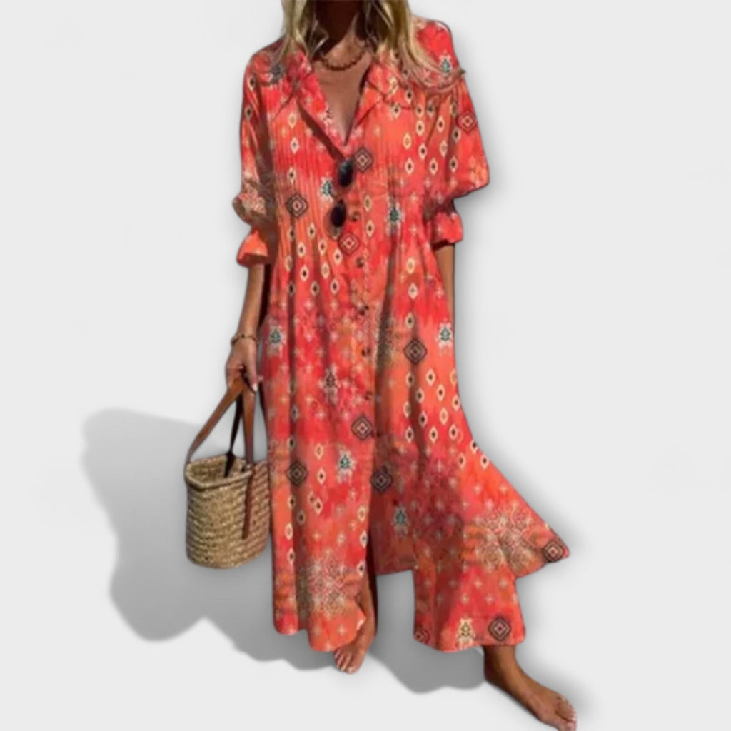 Women's Floral Summer Maxi Dress – Relaxed Flowy Dress