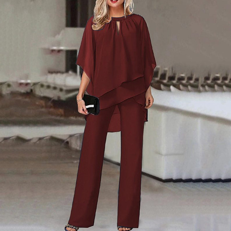Women's Long Sleeve Trouser Set – Relaxed Top & Coordinated Pants