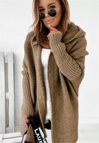 Women's Oversized Longline Cardigan – Relaxed Sleeve Knit Cardigan