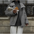 Women's Oversized Collared Jacket – Pocket Cold Weather Winter Jacket