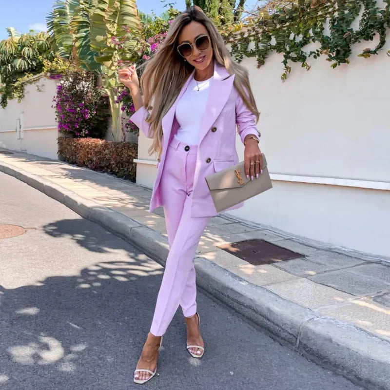 Women's Asymmetrical Pants Set – Statement Top & Wide Leg Trousers
