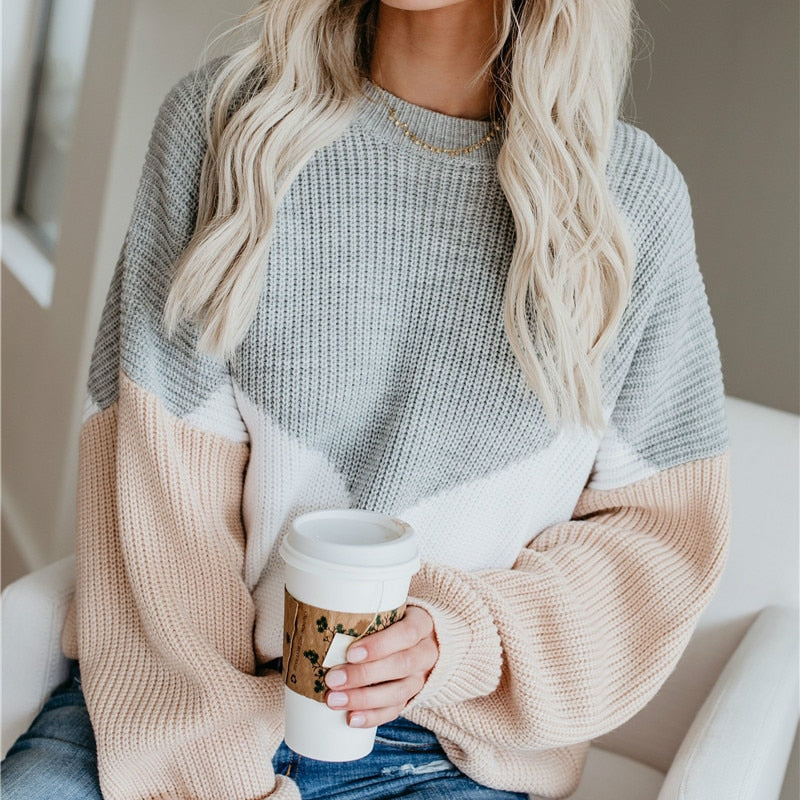 Women's Fluffy Oversized Sweater – Colourful Winter Knit Sweater