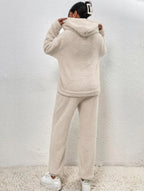 Women's Teddy Fleece House Set – Hooded Plush Lounge Suit