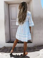 Women's Boho Printed Ruffle Dress – Colourful Flowy Summer Dress
