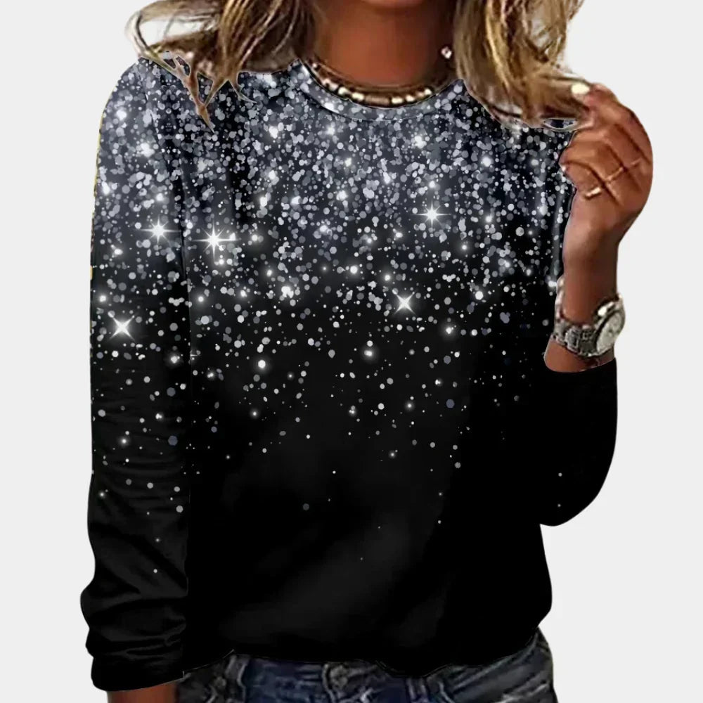 Women's Star Pattern Christmas Sweater – Sparkle Festive Holiday Sweater