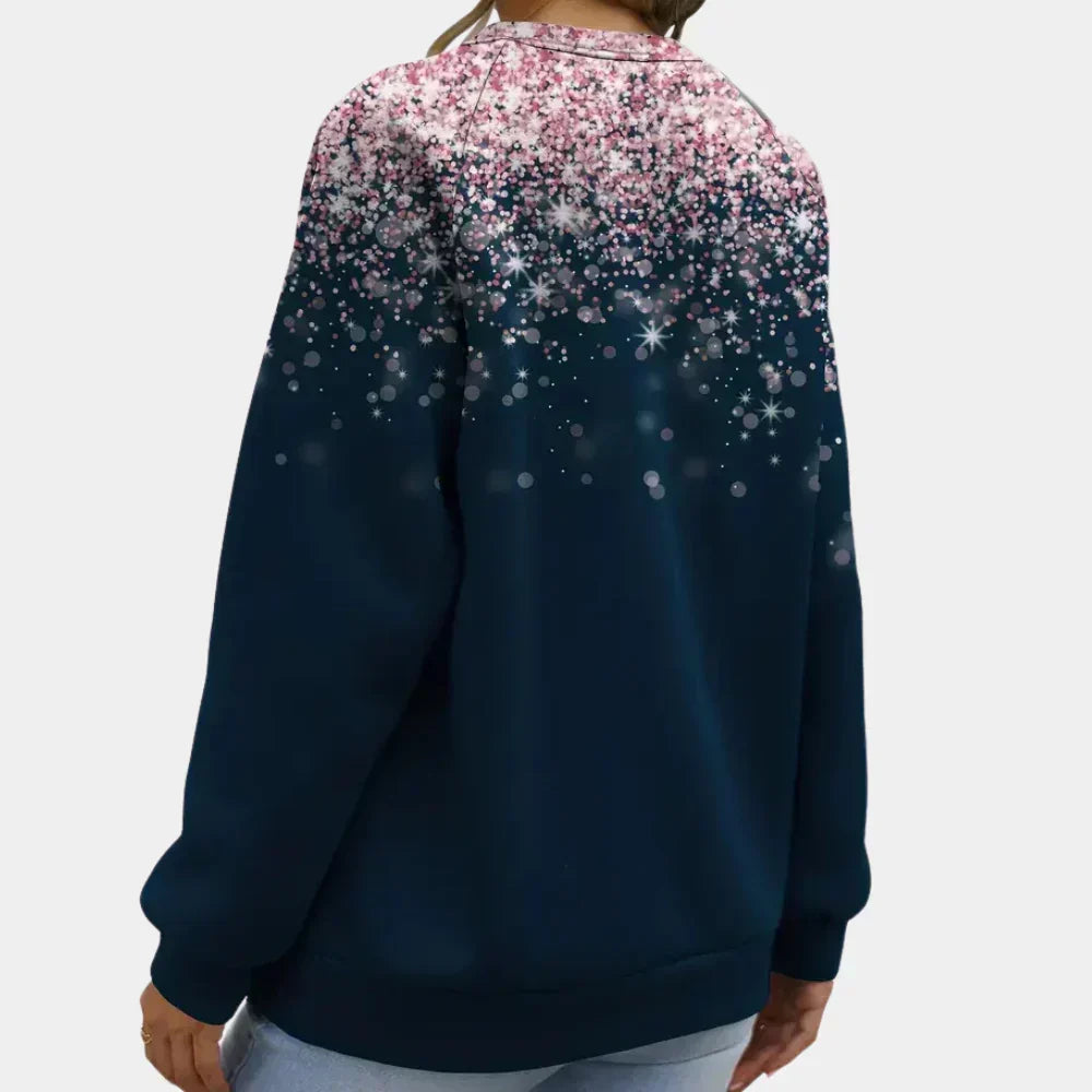 Women's Star Pattern Christmas Sweater – Sparkle Festive Holiday Sweater