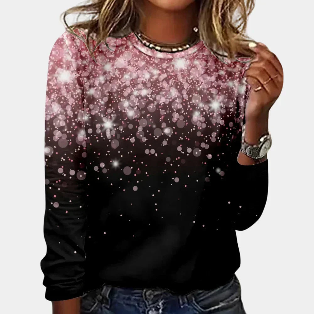 Women's Star Pattern Christmas Sweater – Sparkle Festive Holiday Sweater