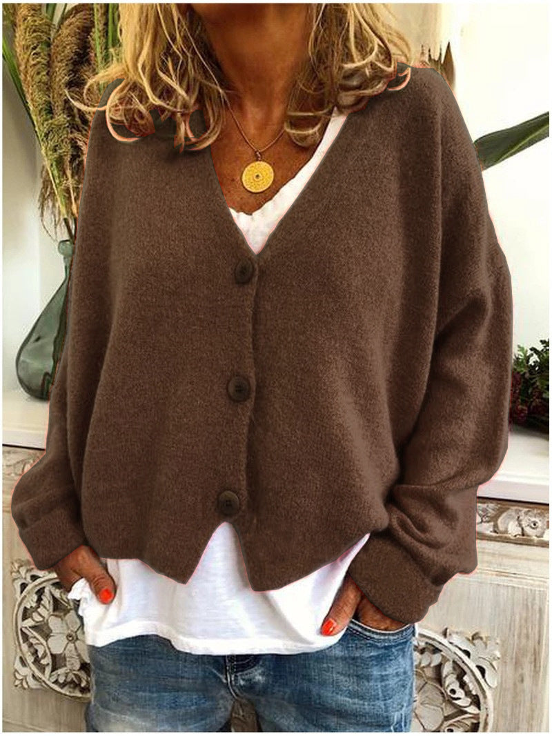Women's Relaxed Everyday Cardigan – Long Sleeve Knit Cardigan