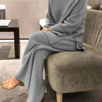 Women's Wide Leg Knit Lounge Set – Soft Sweater Co-Ord