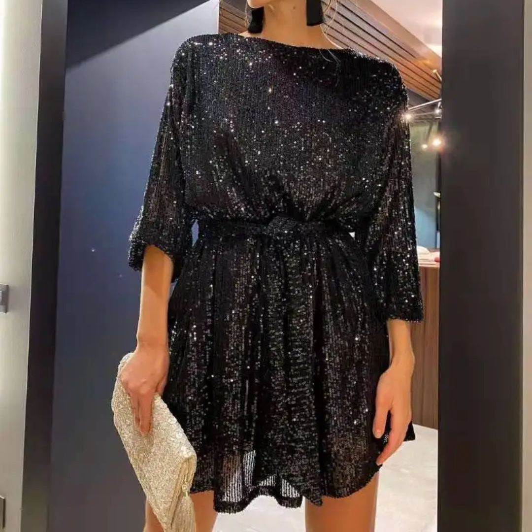 Women's Sparkly Formal Evening Dress – Glitter Party Occasion Dress