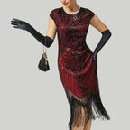 Women's Gatsby Style Glitter Dress – Vintage Sparkly Party Dress