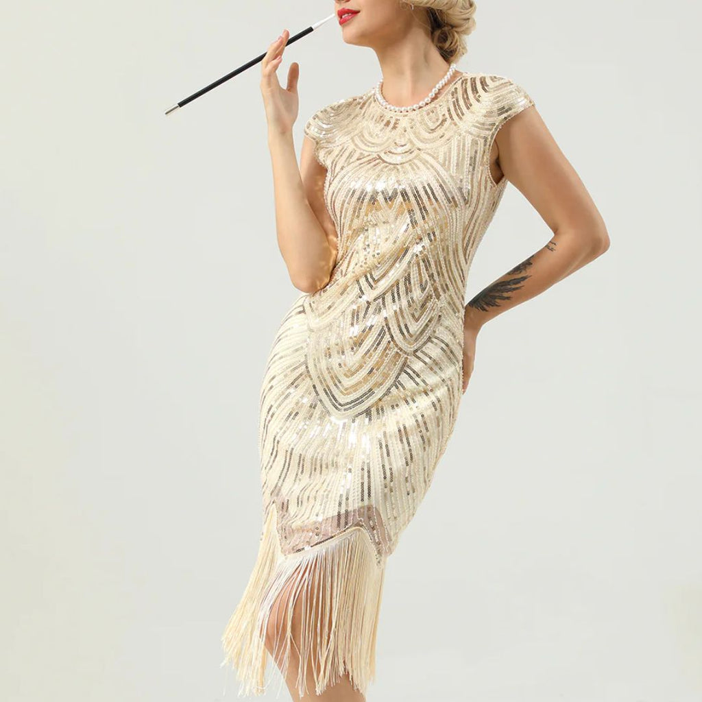 Women's Gatsby Style Glitter Dress – Vintage Sparkly Party Dress