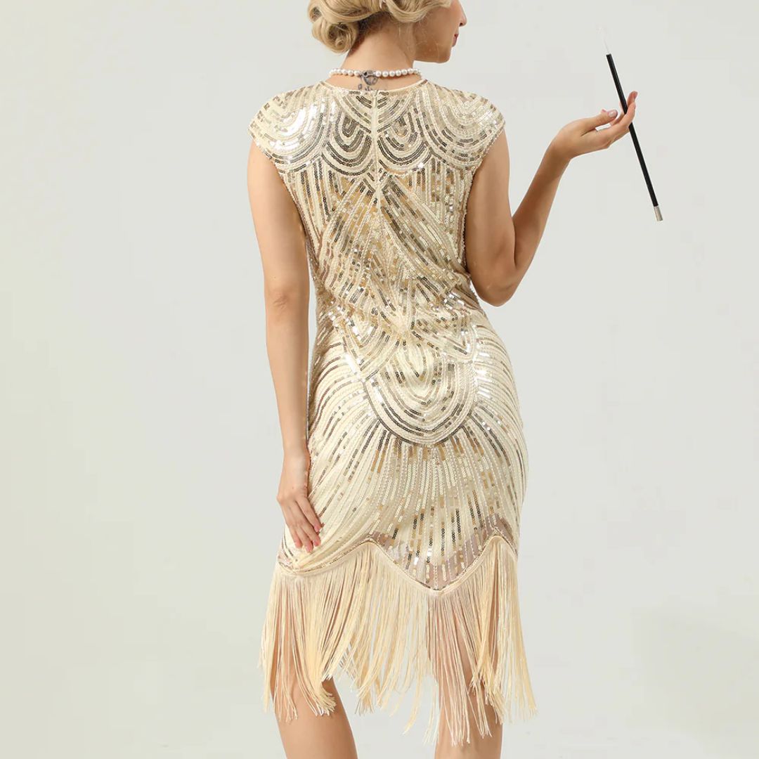 Women's Gatsby Style Glitter Dress – Vintage Sparkly Party Dress