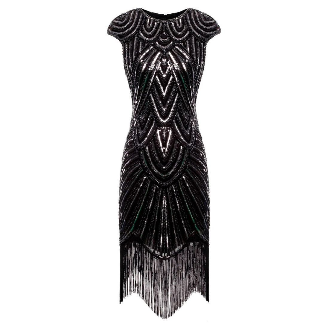 Women's Gatsby Style Glitter Dress – Vintage Sparkly Party Dress