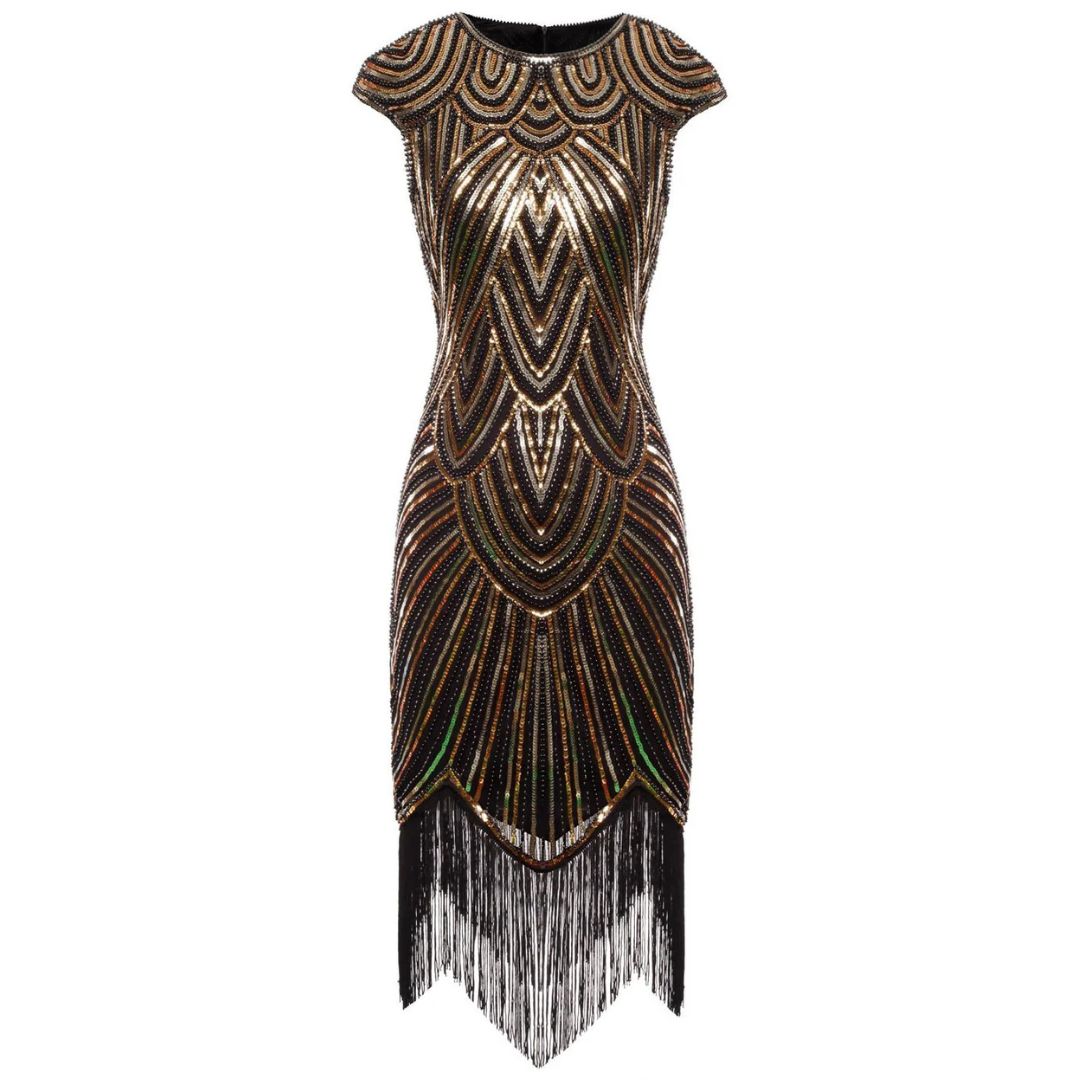 Women's Gatsby Style Glitter Dress – Vintage Sparkly Party Dress