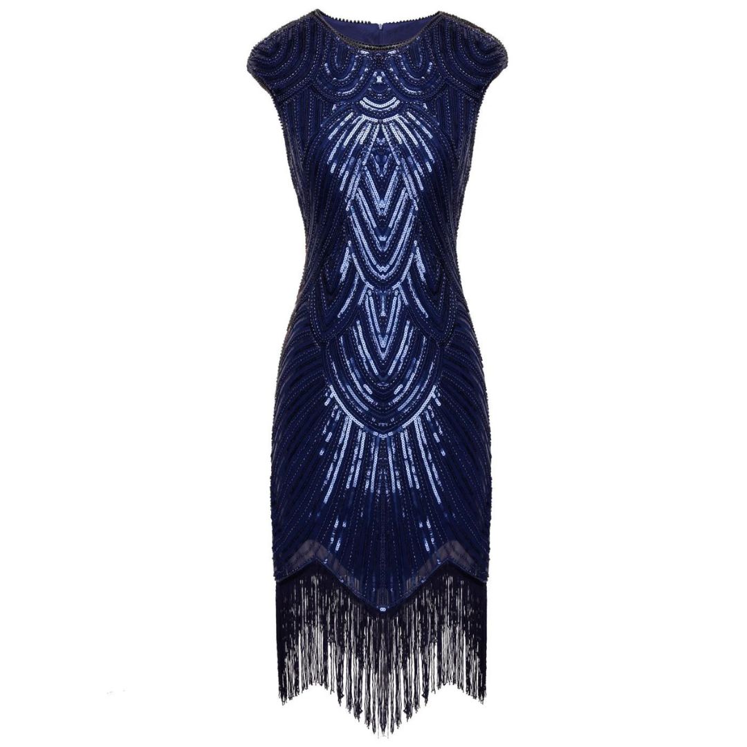 Women's Gatsby Style Glitter Dress – Vintage Sparkly Party Dress