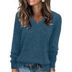 Women's V-Neck Longline Sweater – Lightweight Tunic Knit Sweater