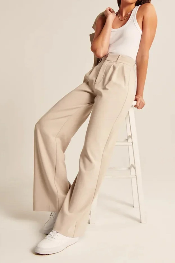 Women's High Rise Wide Leg Pants – Flowy Tailored Dress Trousers