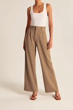 Women's High Rise Wide Leg Pants – Flowy Tailored Dress Trousers