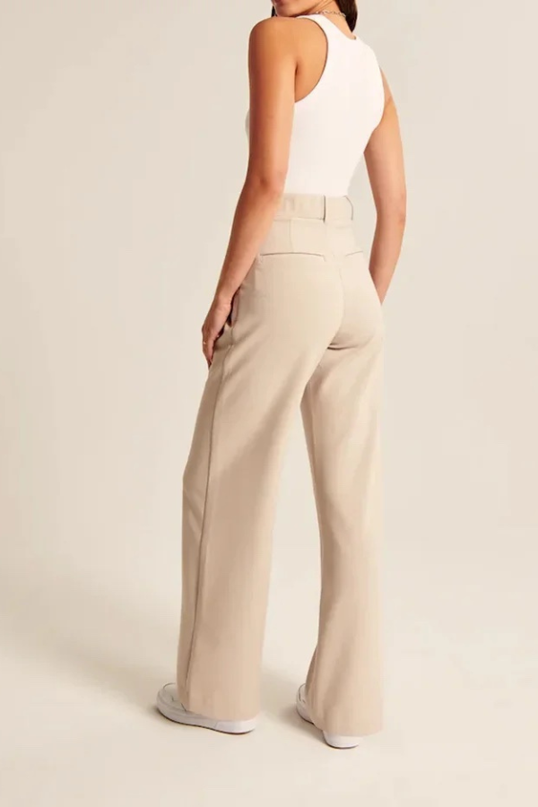 Women's High Rise Wide Leg Pants – Flowy Tailored Dress Trousers