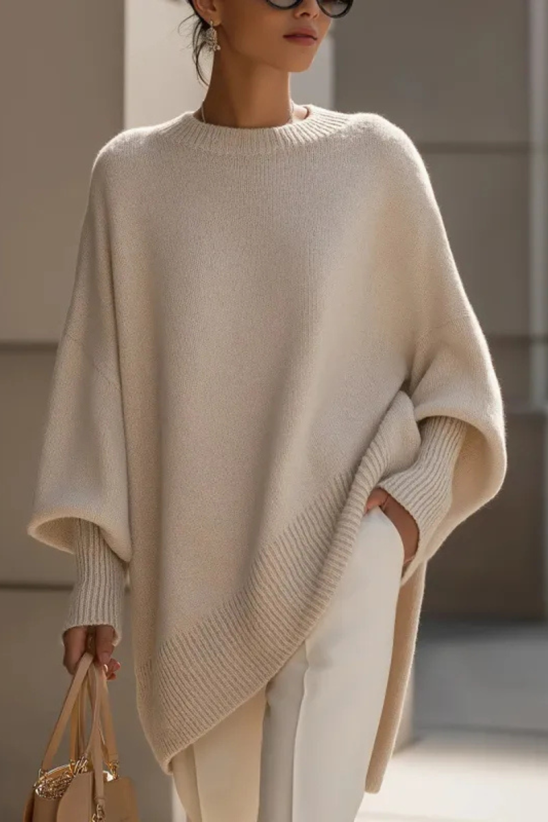 Women's Long Sleeve Oversized Sweater – Relaxed Knit Pullover