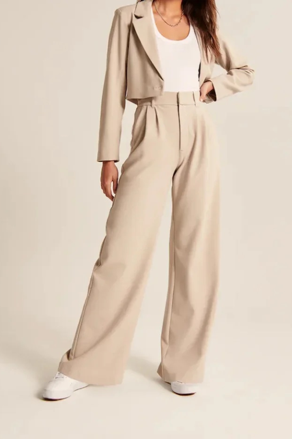 Women's High Rise Wide Leg Pants – Flowy Tailored Dress Trousers
