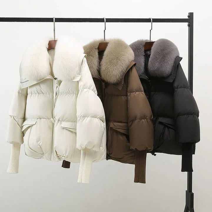Women's Faux Fur Puffer Jacket – Longline Winter Coat