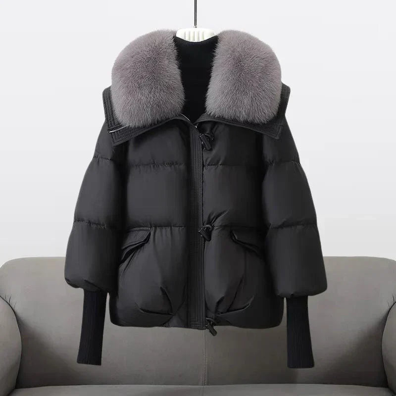 Women's Faux Fur Puffer Jacket – Longline Winter Coat