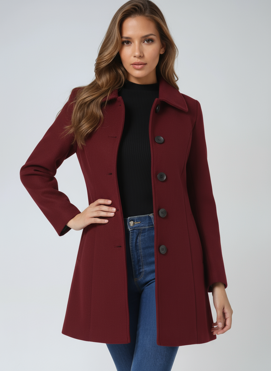 Alanah | Classic Button Coat with long sleeve and button closure